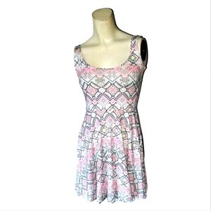Aeropostale XS Summer Sleevless Cotton Spandex Blend Sundress Pink White Dress